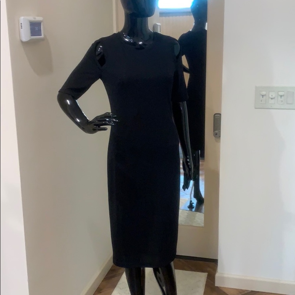 Black midi dress